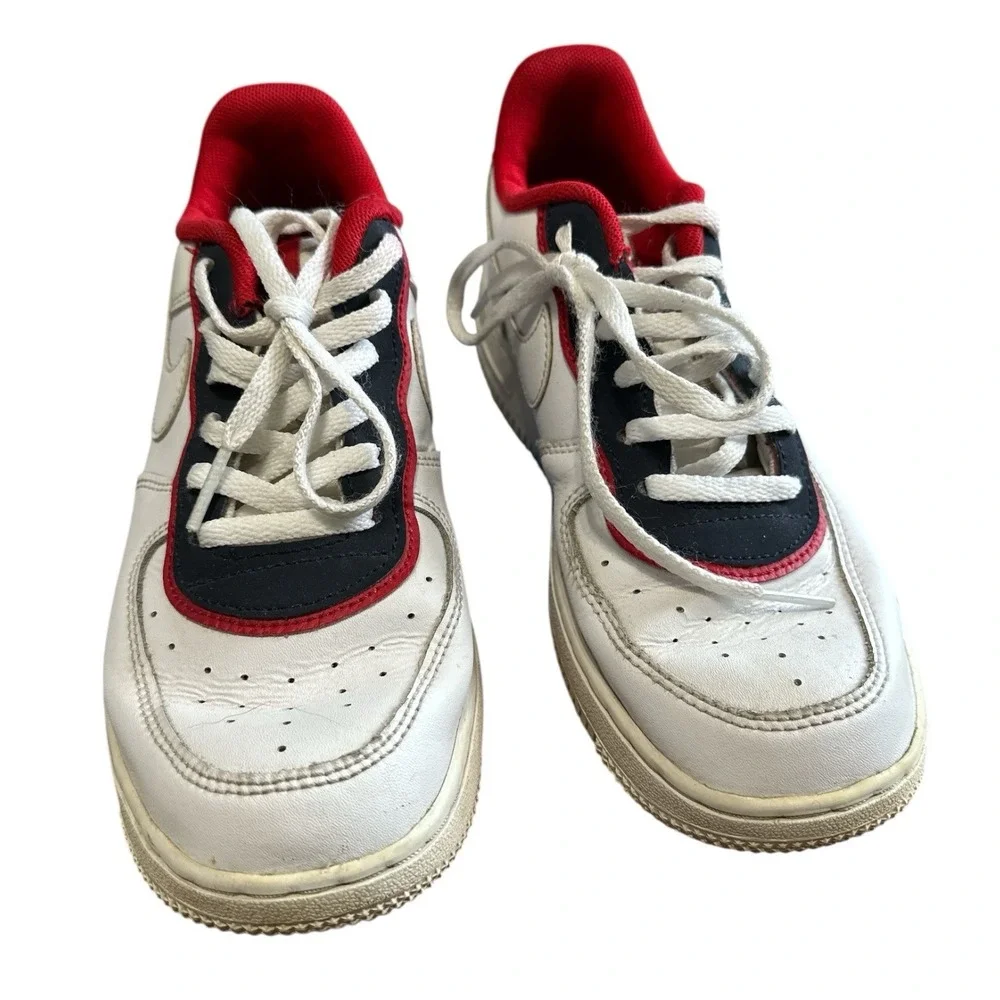 Nike Air Force 1 Low Kids Size 3Y‎ White Red Navy BV1085-101 Sneakers